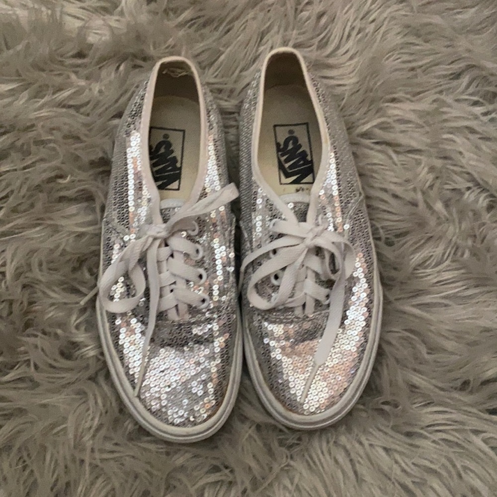 Silver Glitter Vans